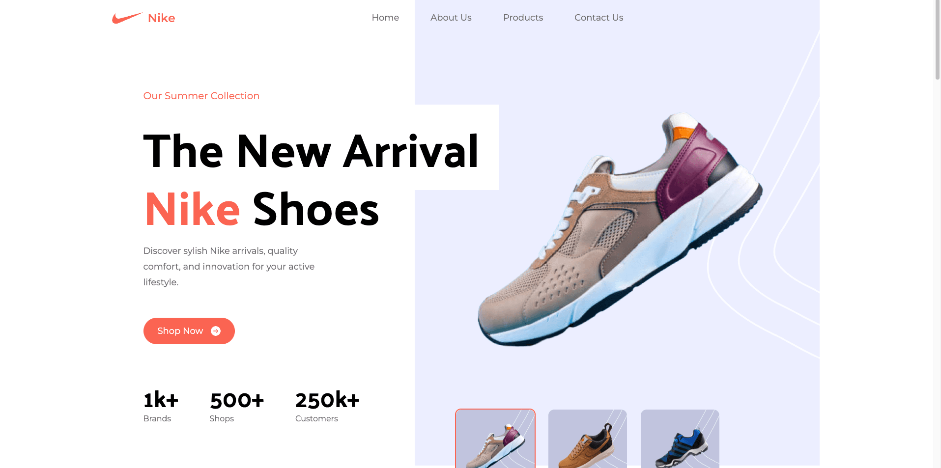 Screenshot of Nike Clone Home Page