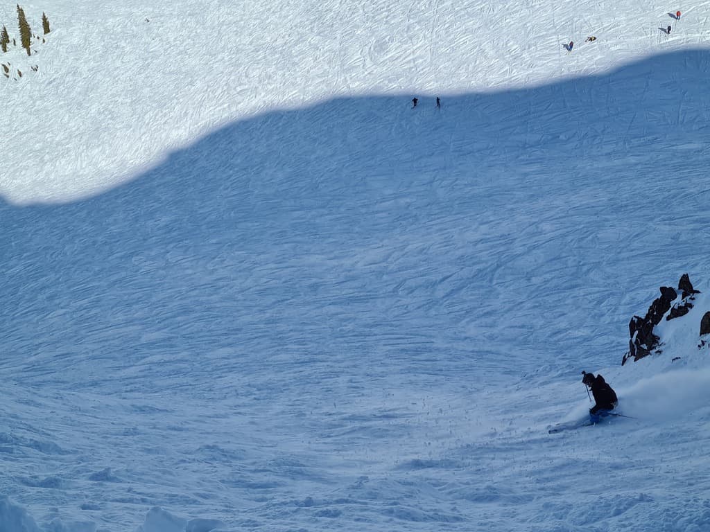 Skiing Down Flute Bowl at Whistler